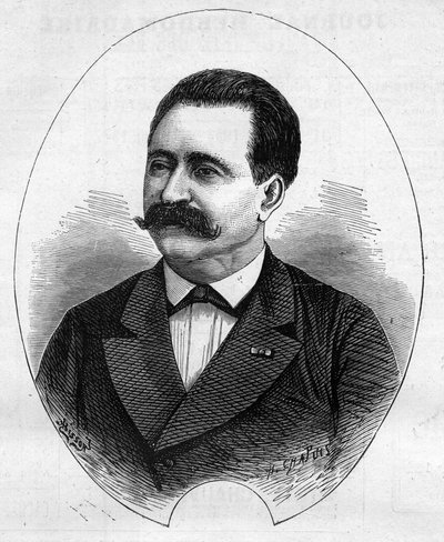 Portrait of Doctor Nicolay (Faure Nicolay, French magician?). Engraving in Le Monde Illustré n°1052 of 9 June 1877. by French School