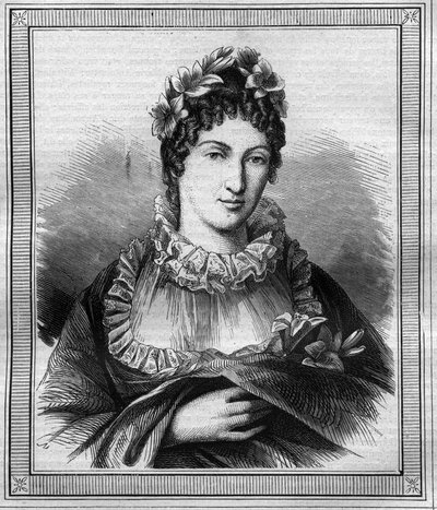 Portrait of the Duchess of Angouleme Marie Therese Charlotte of France known as Madame Royale (1778-1851). Engraving in “Histoire des Papes-Rois-Queen and Empereurs a travers les centuries” by Maurice Lachatre by French School