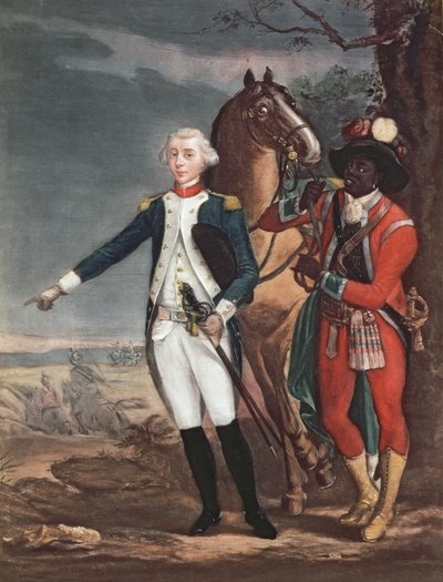 Portrait of the Marquis de La Fayette with an Aide-de-Camp during the American War of Independence by French School