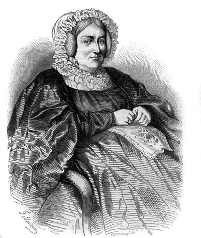Portrait of the Marquise de La Rochejaquelein (Marie Louise Victoire de Donnissan), French writer. Engraving from 1858 by French School