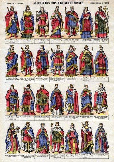 Portrait of the Kings and Queen of France from the Capetian Dynasty by French School