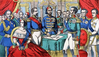 Portrait of the sovereigns of Europe during the Peace Treaty in 1856 by French School