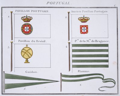 Portuguese Flags, from a French book of Flags, c.1819 by French School