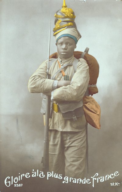 Postcard Depicting a Senegalese Soldier, 1915 by French School