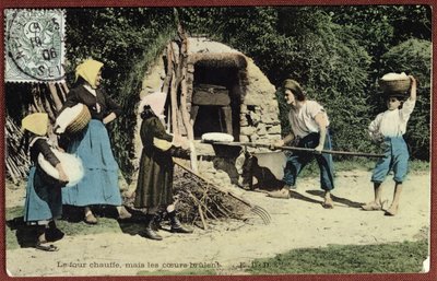 Postcard Depicting a Communal Oven by French School