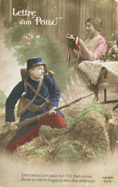 Postcard Depicting a Letter from a Poilu, 1914-18 by French School