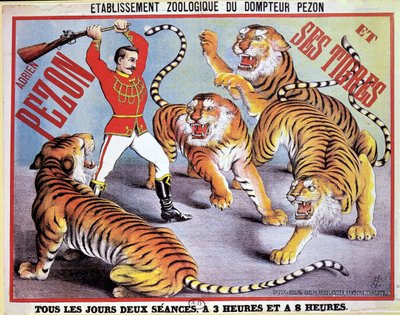 Poster advertising Adrien Pezon and his Tigers by French School