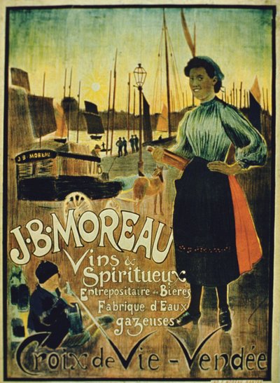 Poster advertising Croix de Vie, made by J.B. Moreau, Vendee by French School