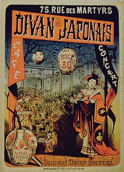 Poster advertising Divan Japonais, Paris by French School