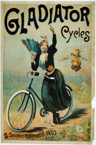 Poster Advertising Gladiator Cycles, Boulevard Montmartre, Paris by French School