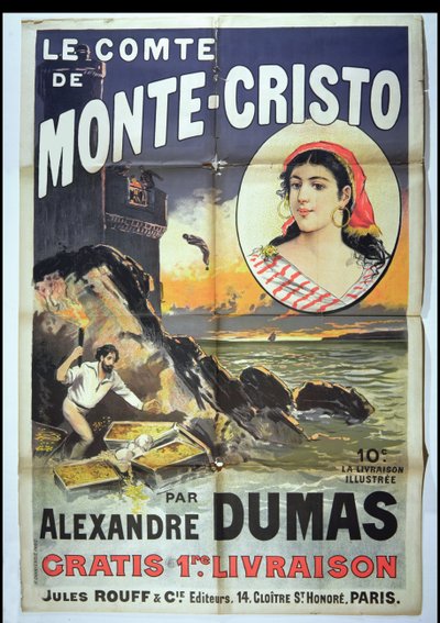 Poster advertising Le Comte de Monte Cristo by Alexandre Dumas Pere by French School