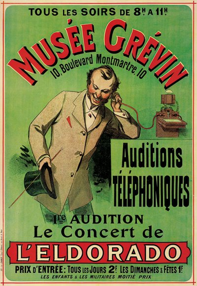 Poster advertising a concert at the Grevin Museum in Paris by French School