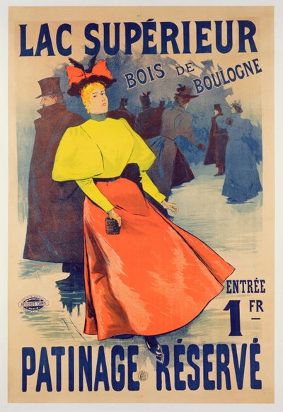 Poster Advertising a Skating Rink on the Lac Superieur in the Bois de Boulogne by French School
