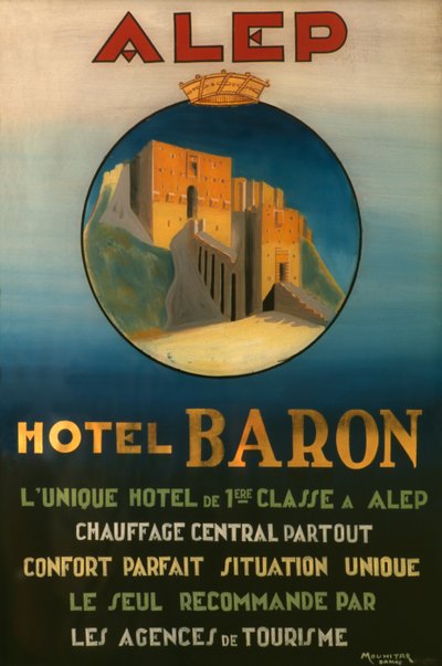 Poster Advertising the Baron Hotel in Aleppo by French School