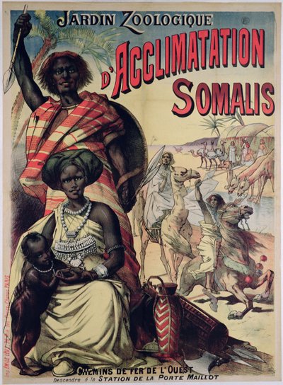 Poster advertising the Somalian park at the Jardin Zoologique, Paris by French School