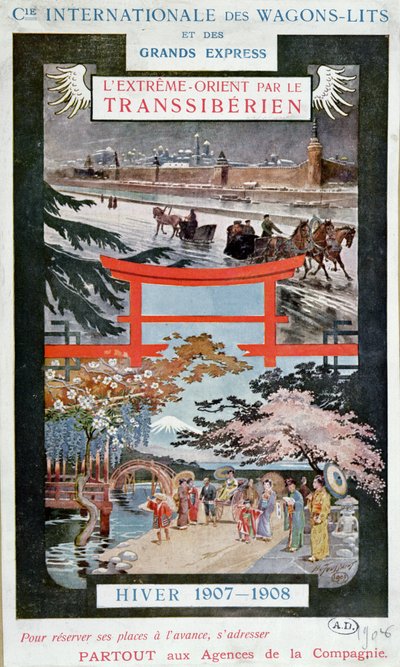 Poster Advertising the Trans Siberian Railway, Winter 1907-8 by French School