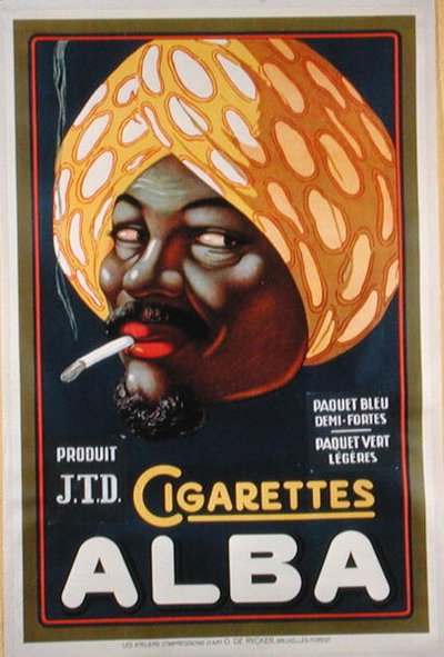 Poster advertising the cigarette brand, Alba by French School