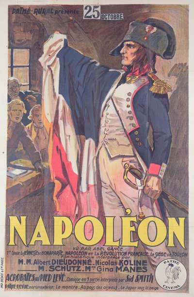Poster advertising the film, Napoleon, written by Abel Gance by French School