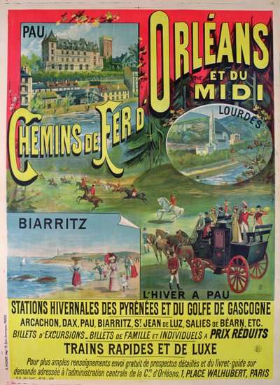 Poster Advertising the Railways of Orleans and Midi, France by French School