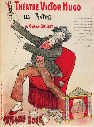 Poster for Les Pantins by Gustave Grillet at the Theatre Victor Hugo, Late 19th Century by French School