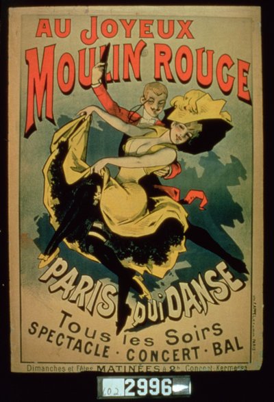 Poster for Paris Dances at the Joyous Moulin Rouge, Paris by French School