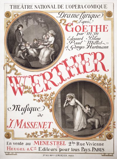 Poster for Werther by Jules Massenet at the Theatre National de l