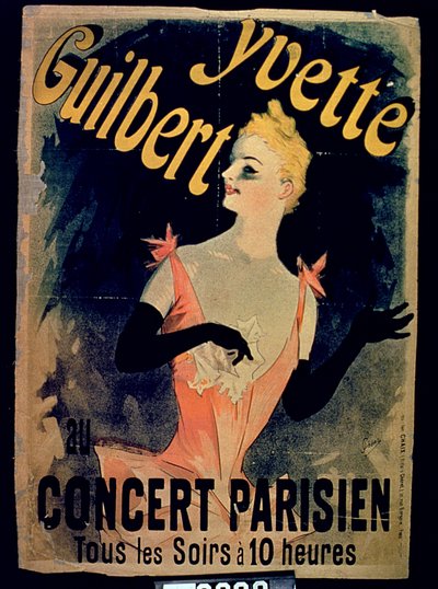 Poster for Yvette Guilbert Parisian Concert by French School