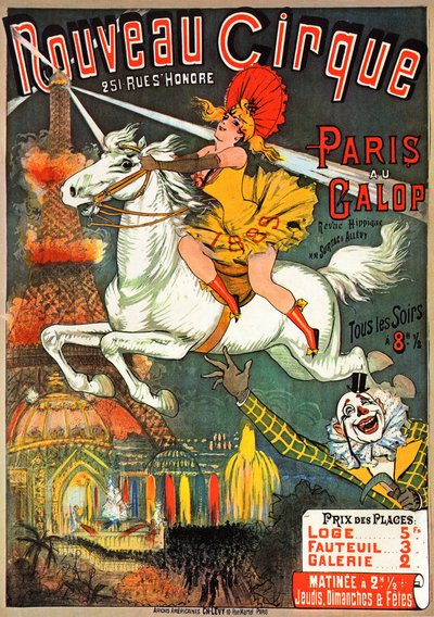 Poster for an equestrian magazine at the Nouveau Cirque on rue Saint Honore in Paris by French School