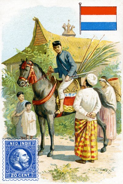 Postman delivering a letter in the Dutch East Indies, late 19th century by French School