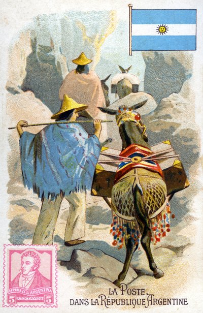 Postman in Argentina delivering mail, late 19th century by French School