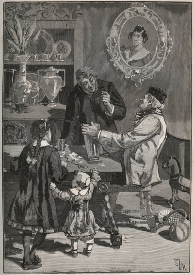 Potichomy, a 19th Century Process to Imitate Porcelain Vases from China and Japan. Engraving from 1880 in 