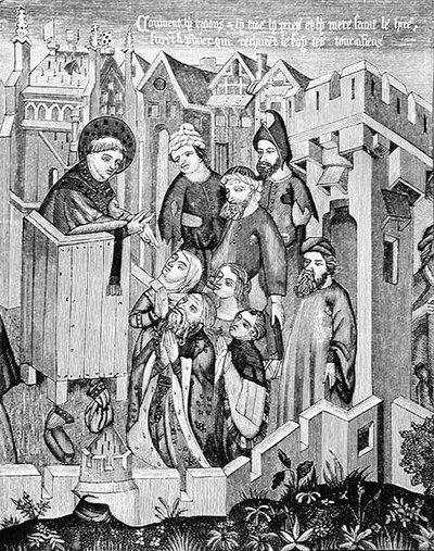 Preaching of the First Missionary Apostles, Illustration from Science and Literature in the Middle Ages and the Renaissance, Written and Engraved by Paul Lacroix, 1878 by French School