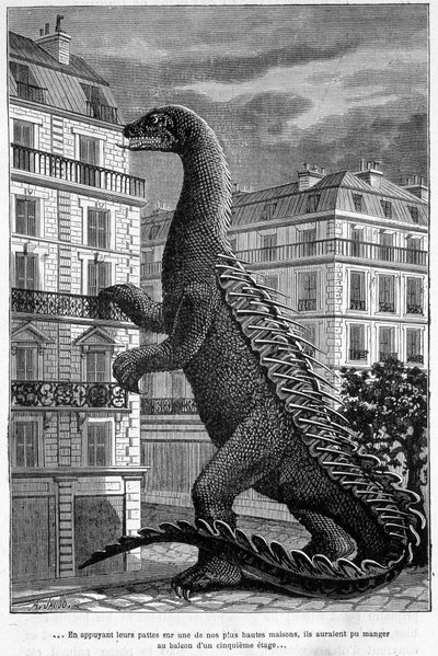 Prehistoric animals: by pressing their paws on one of our tallest houses, they could have eaten on the balcony of the 5th floor - cover of Camille Flammarion