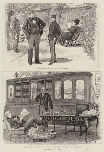 President Faure at his Country House at Havre by French School