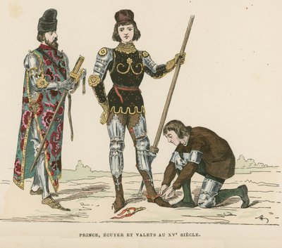 Prince, Squire and Manservant, 15th Century by French School