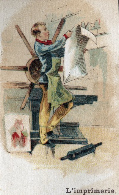 Printing works at the end of the 19th century. Chromolithography beginning 20th century. by French School