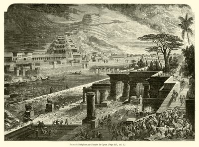 Capture of Babylon by the Army of Cyrus by French School