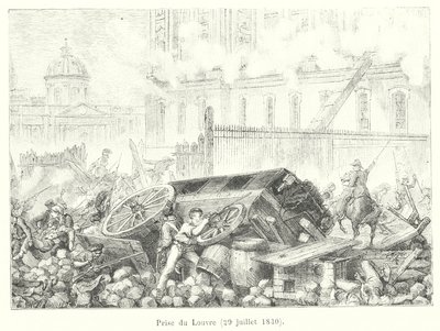 Capture of the Louvre, July 29, 1830 (engraving) by French School