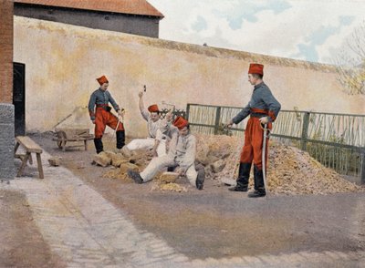 Prisoners in Biribi (prisoners breaking pebbles) - in Military Album - African hunters by French School