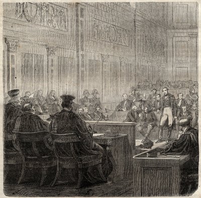 Trial by the Royal Court of Poitiers of General Jean Baptiste Breton (Jean-Baptiste) called Berton (1769-1822) in 1822 by French School
