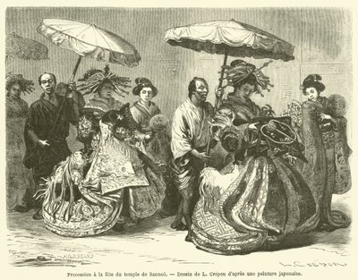 Procession at the Sanno Temple Festival by French School