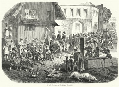 Procession of Gustav Struve and German Republicans, Revolution of 1848 by French School