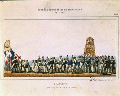 Procession of the Bakers at Strasbourg, 25th June 1840 by French School