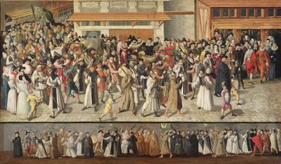 Procession of the Holy League on the Ile de la Cite by French School