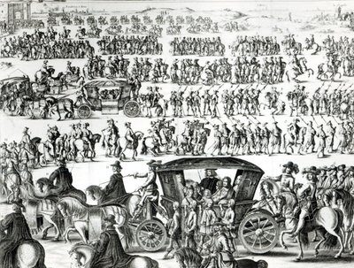 Procession of the entry of the young king Louis XIV as a child in the city of Paris on the 18th August 1649 (detail) by French School