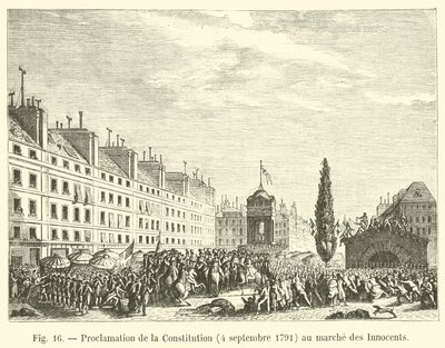Proclamation of the Constitution, September 4, 1791, at the Innocents Market by French School