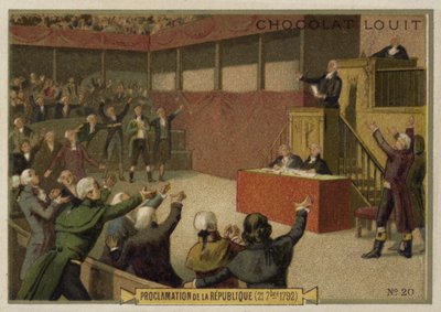 Proclamation of the French Republic by the Convention, 21 September 1792 by French School