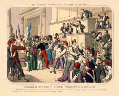 Proclamation of the Second French Republic During the February Revolution, 24 February 1848, Broadsheet Published by Gadola, Lyon, 1848 by French School