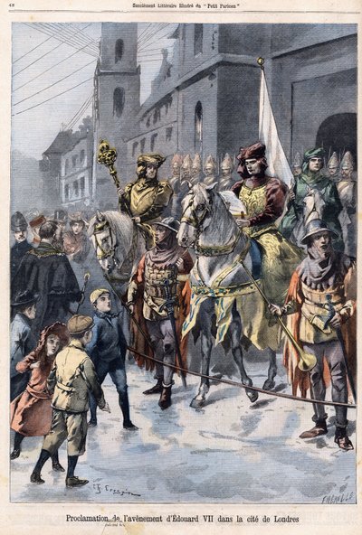 Proclamation of the future of Edward VII King of England (1841-1910) on the day of the death of Queen Victoria on January 22 by French School