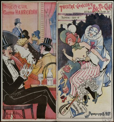 Programme for the Ba-ta-clan Cafe Concert, c.1905 by French School